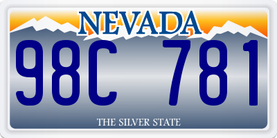 NV license plate 98C781
