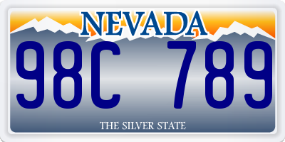 NV license plate 98C789