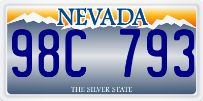 NV license plate 98C793