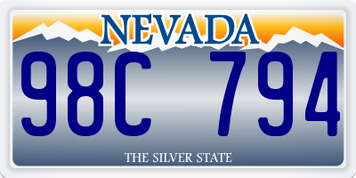 NV license plate 98C794