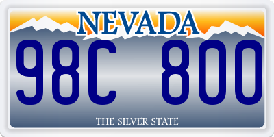 NV license plate 98C800