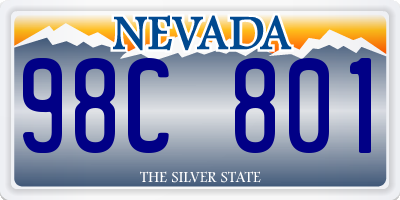 NV license plate 98C801