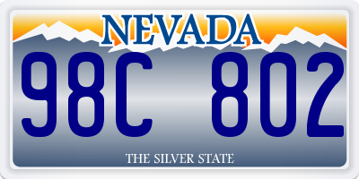 NV license plate 98C802