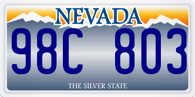 NV license plate 98C803