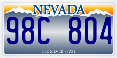 NV license plate 98C804