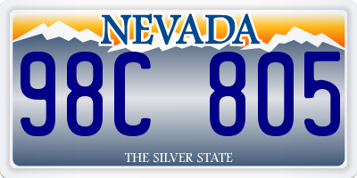 NV license plate 98C805