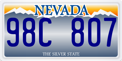 NV license plate 98C807