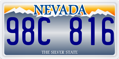 NV license plate 98C816