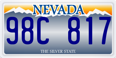 NV license plate 98C817