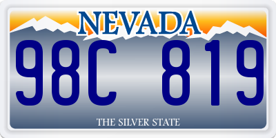 NV license plate 98C819