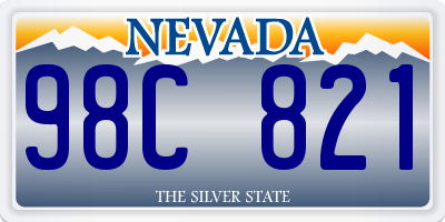 NV license plate 98C821