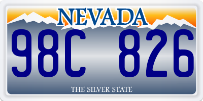 NV license plate 98C826