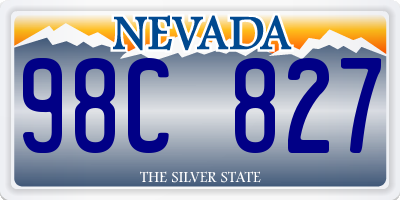 NV license plate 98C827