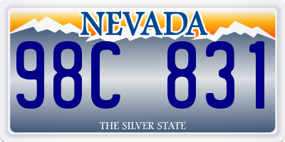 NV license plate 98C831