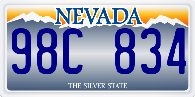 NV license plate 98C834
