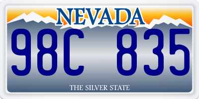 NV license plate 98C835