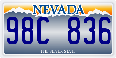 NV license plate 98C836