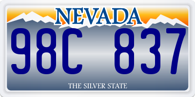 NV license plate 98C837