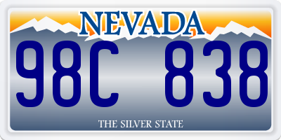 NV license plate 98C838
