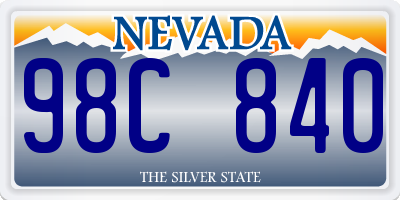 NV license plate 98C840