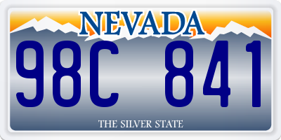 NV license plate 98C841