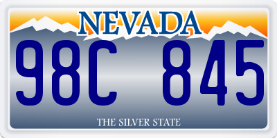 NV license plate 98C845