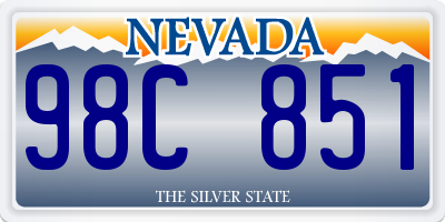 NV license plate 98C851