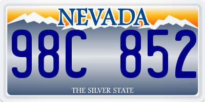 NV license plate 98C852