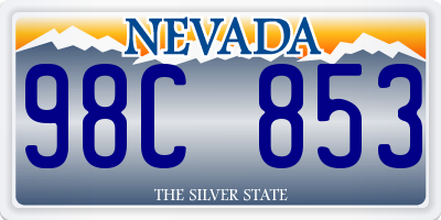 NV license plate 98C853
