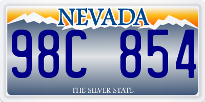 NV license plate 98C854