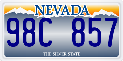 NV license plate 98C857