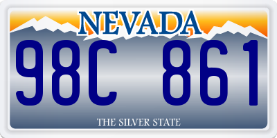 NV license plate 98C861