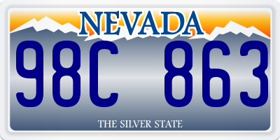 NV license plate 98C863