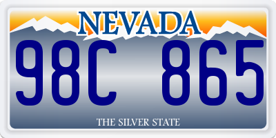 NV license plate 98C865