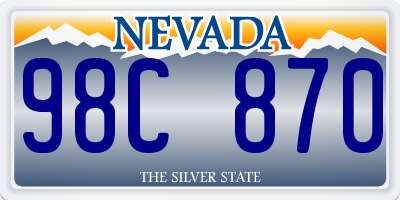 NV license plate 98C870