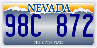 NV license plate 98C872