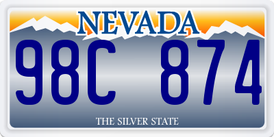 NV license plate 98C874