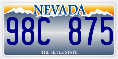 NV license plate 98C875