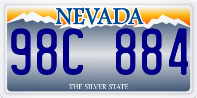 NV license plate 98C884