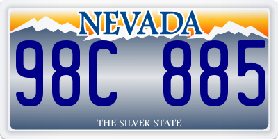 NV license plate 98C885