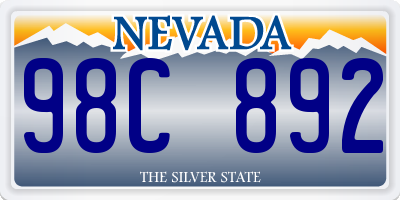 NV license plate 98C892