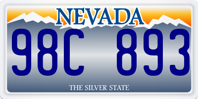 NV license plate 98C893