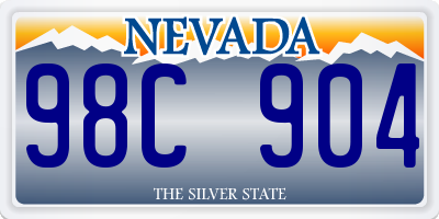 NV license plate 98C904