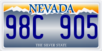 NV license plate 98C905