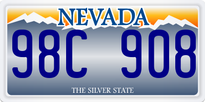 NV license plate 98C908