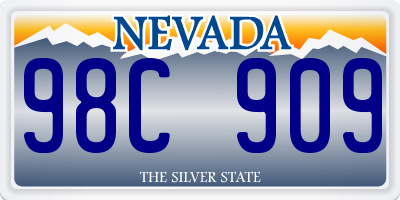 NV license plate 98C909