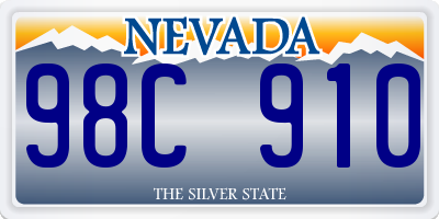 NV license plate 98C910