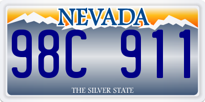 NV license plate 98C911