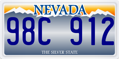 NV license plate 98C912