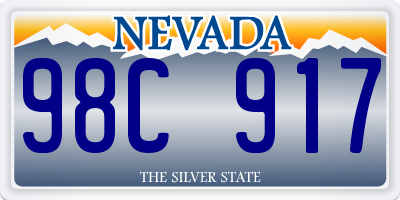 NV license plate 98C917